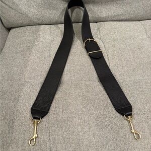 Cuyana Black Bag Strap with Gold Hardware